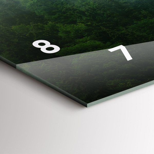 Glass wall clock rectangular Misty forest