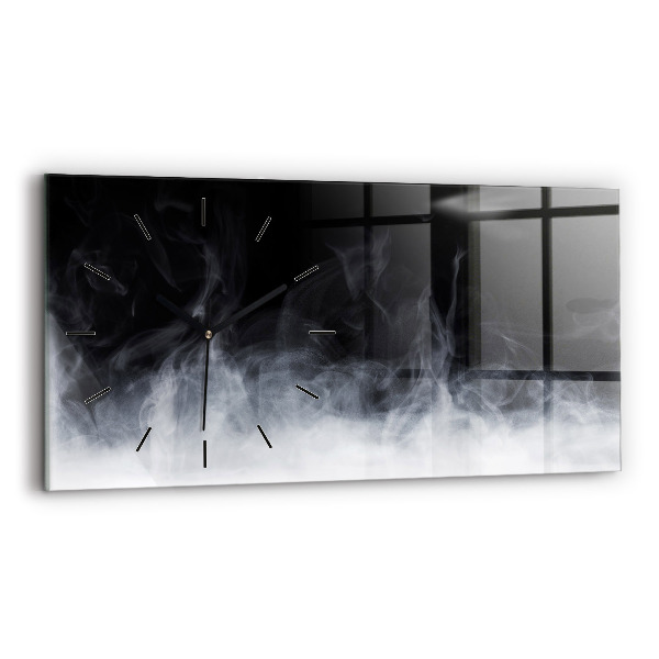 Glass wall clock rectangular Smoke