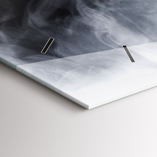 Glass wall clock rectangular Smoke