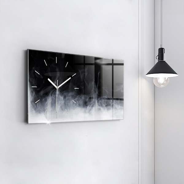 Glass wall clock rectangular Smoke