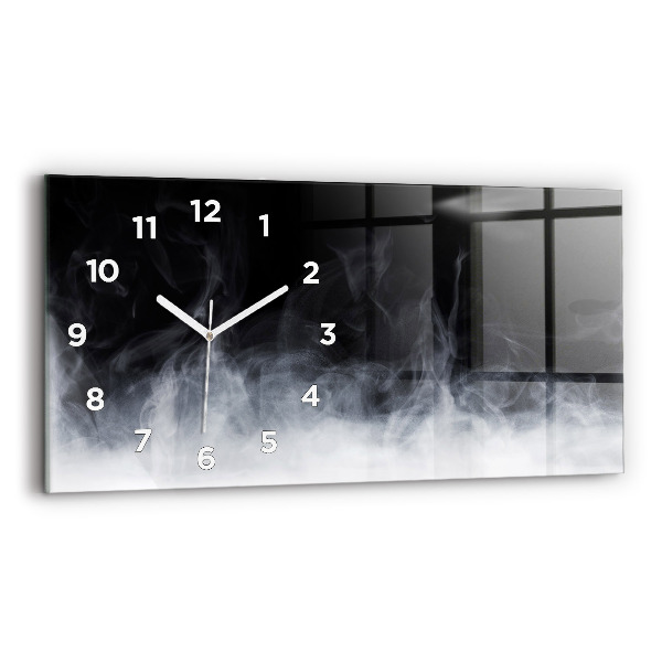 Glass wall clock rectangular Smoke
