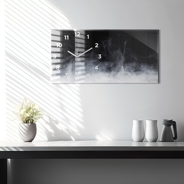 Glass wall clock rectangular Smoke