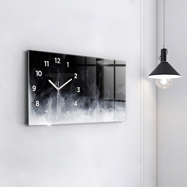 Glass wall clock rectangular Smoke