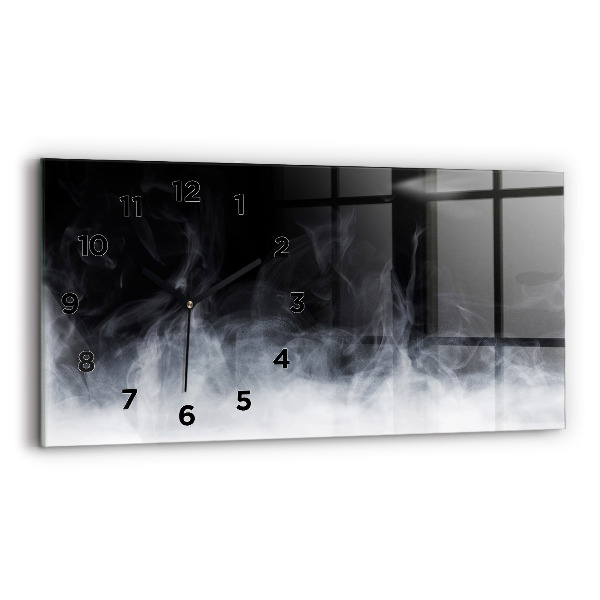Glass wall clock rectangular Smoke