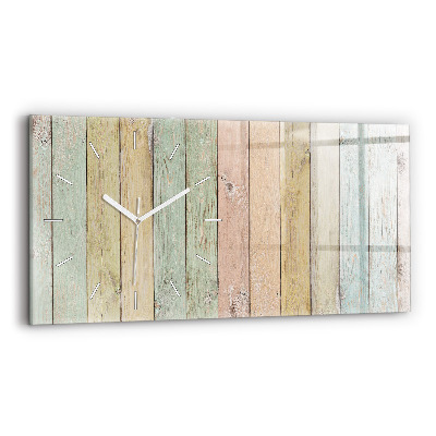 Glass wall clock rectangular Colorful boards