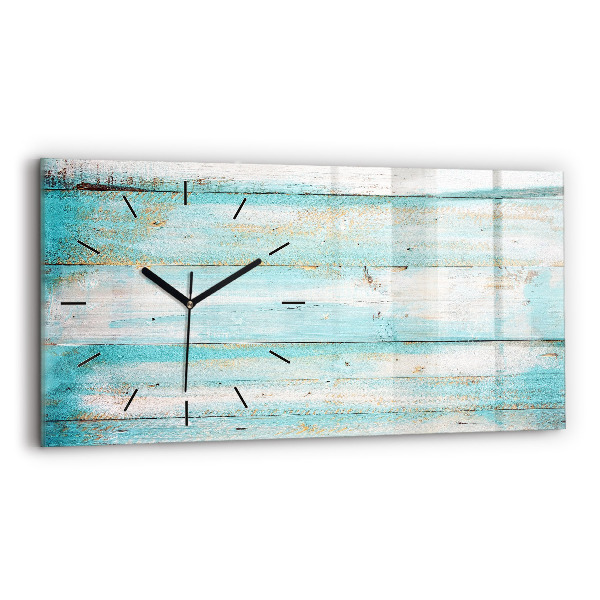 Glass wall clock rectangular Blue boards