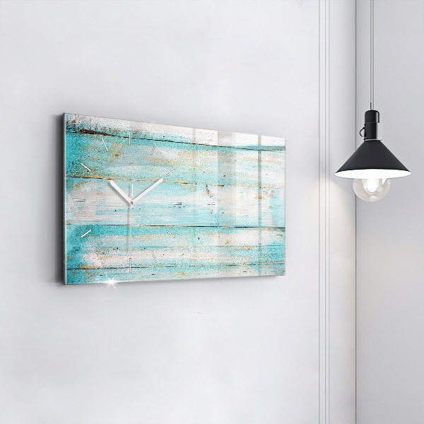 Glass wall clock rectangular Blue boards