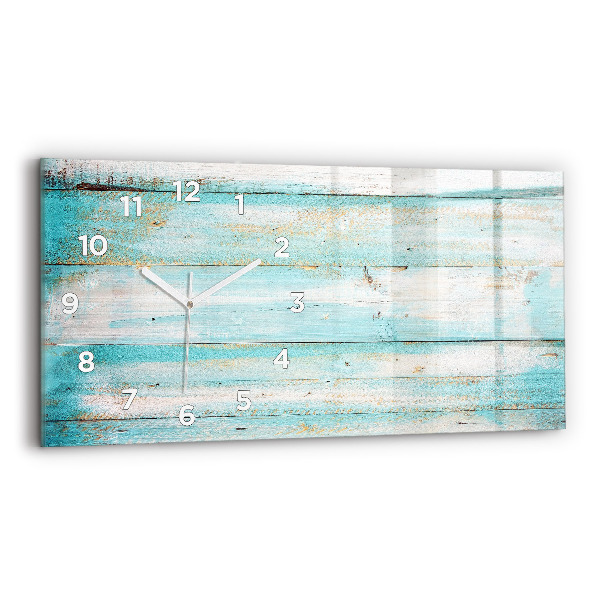 Glass wall clock rectangular Blue boards