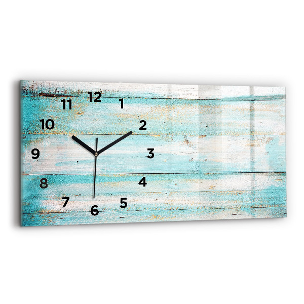 Glass wall clock rectangular Blue boards