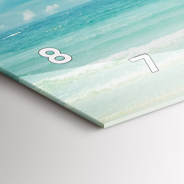 Glass wall clock rectangular Sea landscape