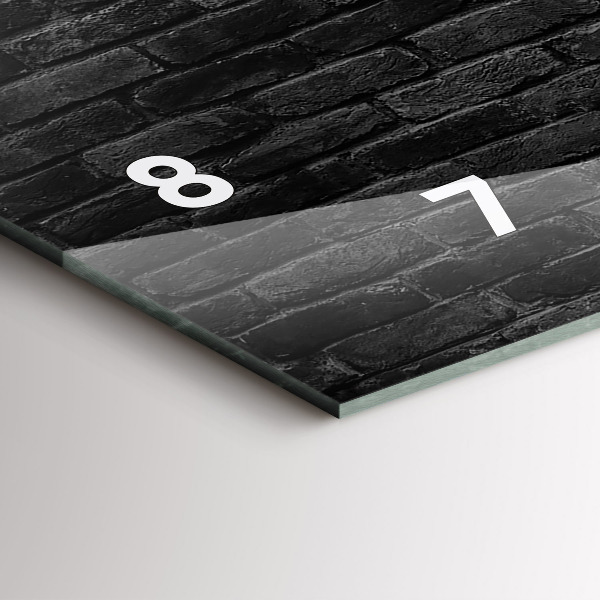 Glass wall clock rectangular Dark brick wall