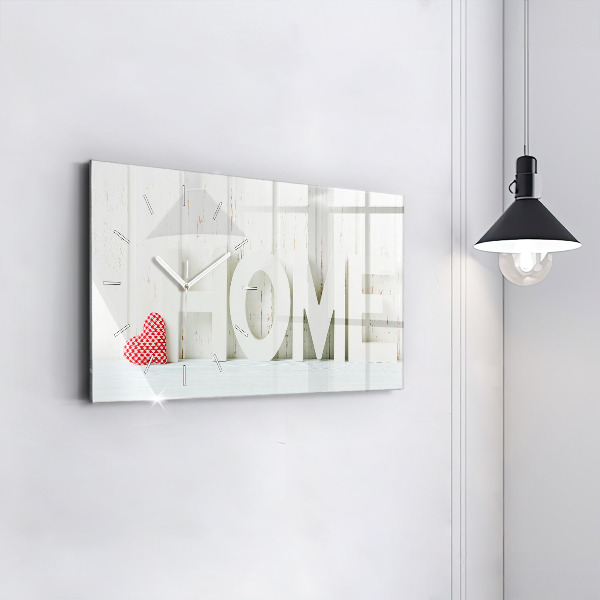 Glass wall clock rectangular The inscription house