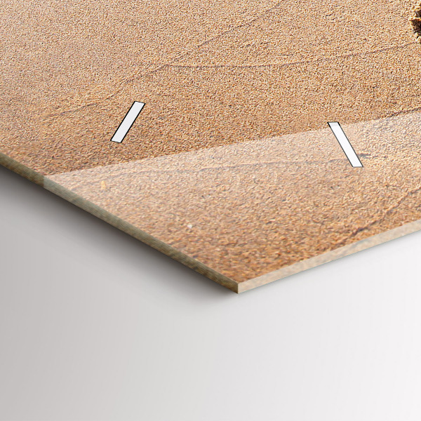 Glass wall clock rectangular Beach Quote