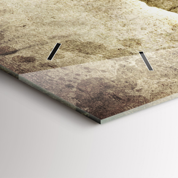 Glass wall clock rectangular World map