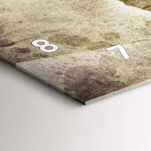 Glass wall clock rectangular World map