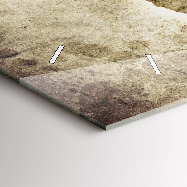 Glass wall clock rectangular World map