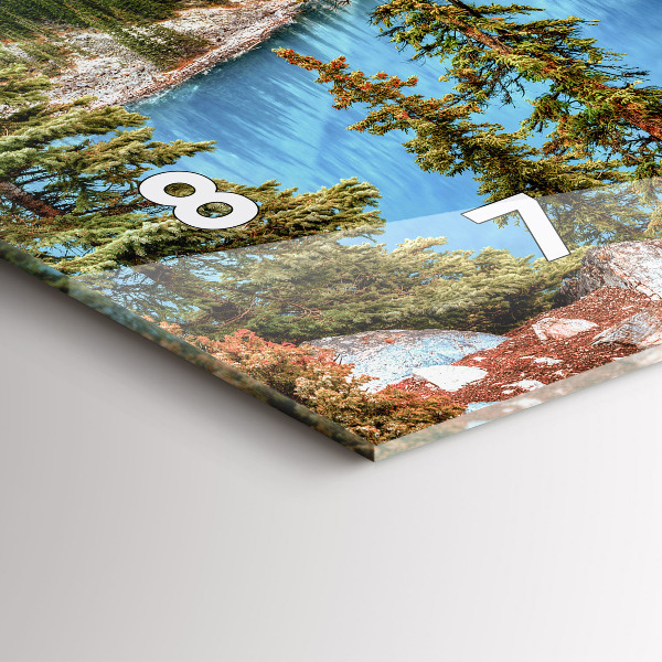 Glass wall clock rectangular Mountain Landscape