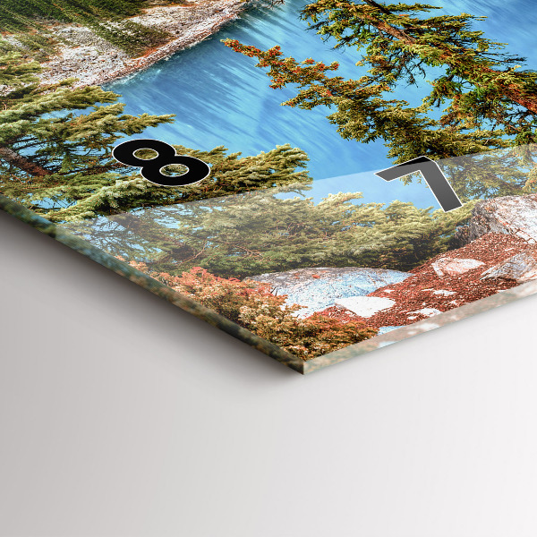 Glass wall clock rectangular Mountain Landscape