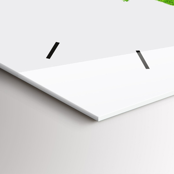 Glass wall clock rectangular Green grass map