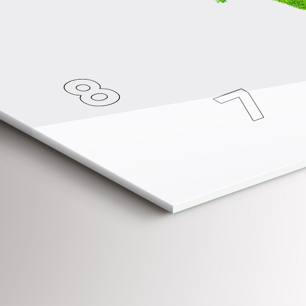 Glass wall clock rectangular Green grass map