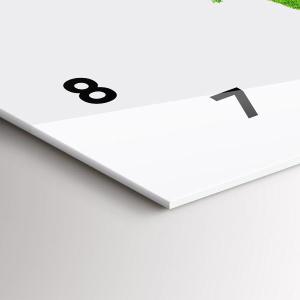 Glass wall clock rectangular Green grass map