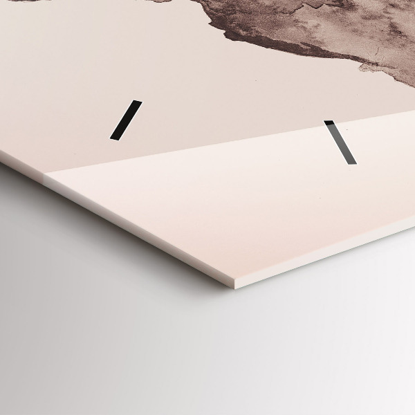 Glass wall clock rectangular Watercolor world map