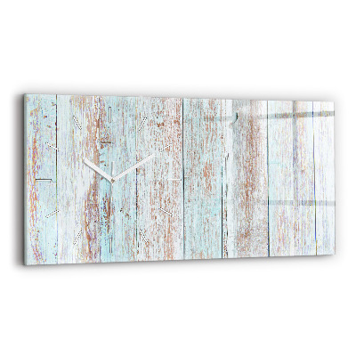 Glass wall clock rectangular Pastel Wood