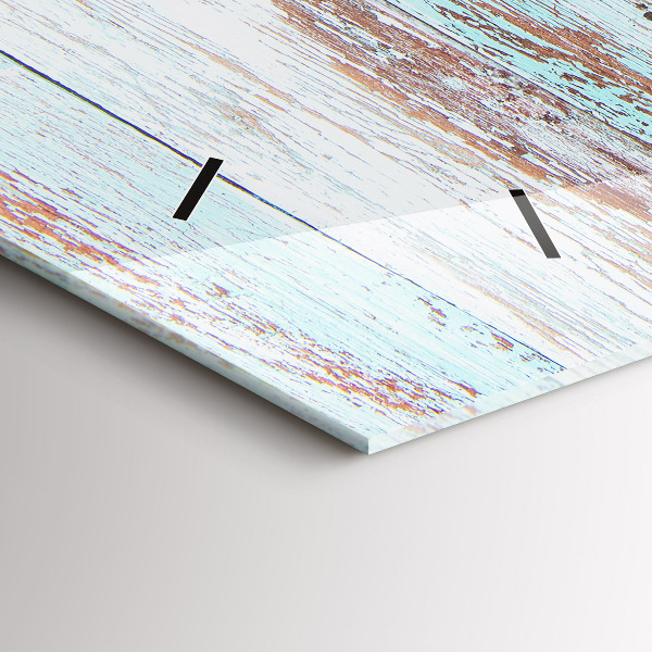 Glass wall clock rectangular Pastel Wood