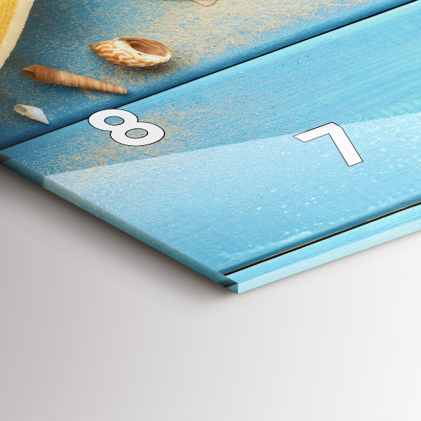 Glass wall clock rectangular Beach accessories