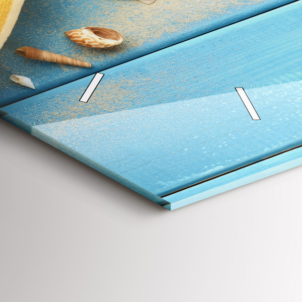 Glass wall clock rectangular Beach accessories