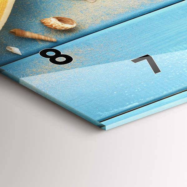 Glass wall clock rectangular Beach accessories