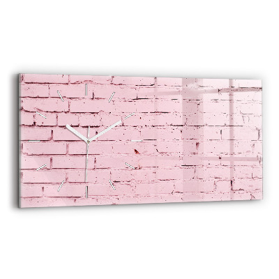 Glass wall clock rectangular Brick wall