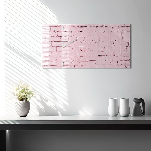 Glass wall clock rectangular Brick wall