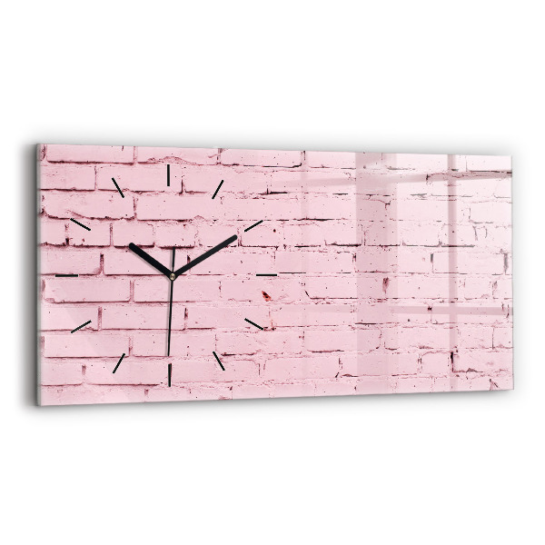Glass wall clock rectangular Brick wall