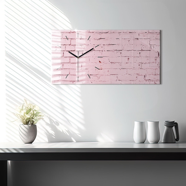 Glass wall clock rectangular Brick wall