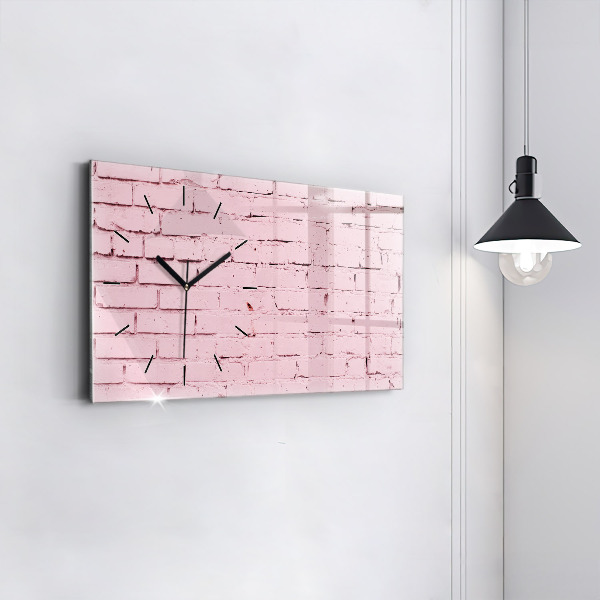 Glass wall clock rectangular Brick wall