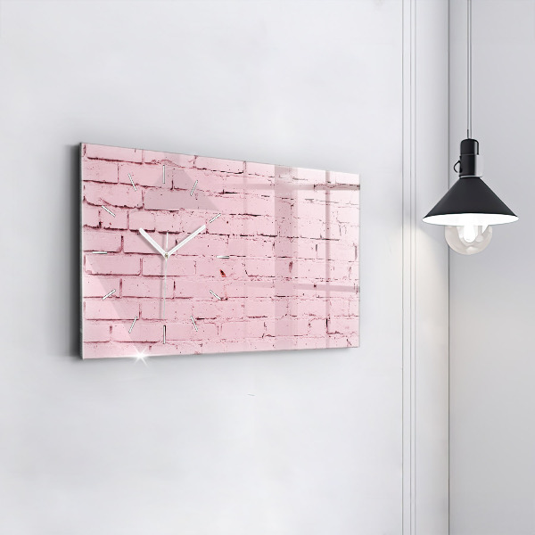 Glass wall clock rectangular Brick wall