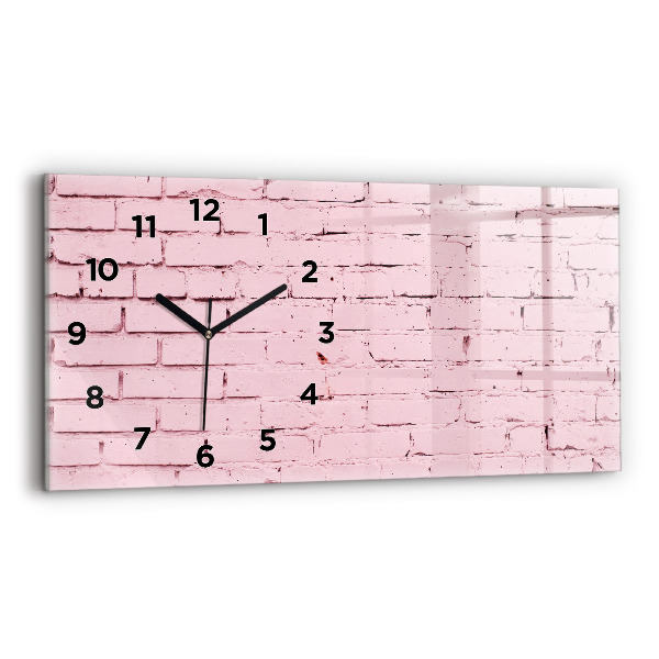 Glass wall clock rectangular Brick wall