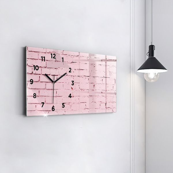 Glass wall clock rectangular Brick wall