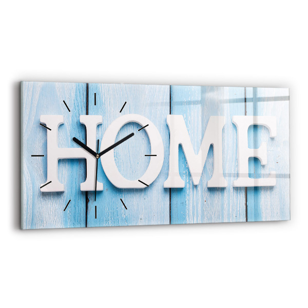 Glass wall clock rectangular The inscription house