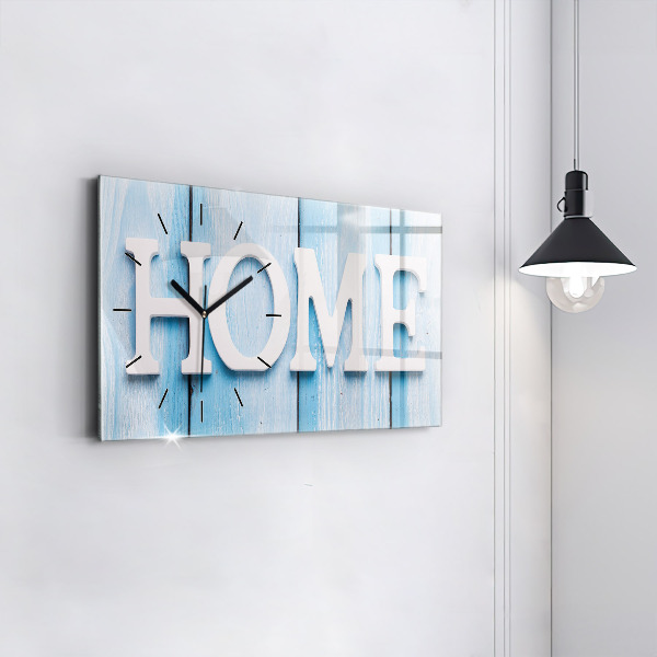 Glass wall clock rectangular The inscription house