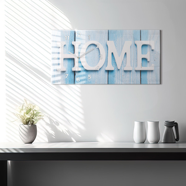Glass wall clock rectangular The inscription house