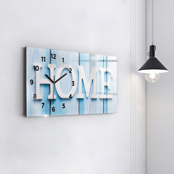 Glass wall clock rectangular The inscription house