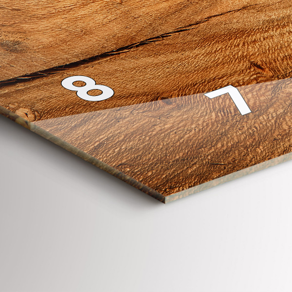 Glass wall clock rectangular Wood texture