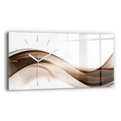 Glass wall clock rectangular Abstraction line
