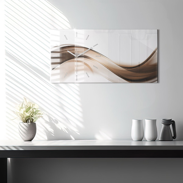 Glass wall clock rectangular Abstraction line