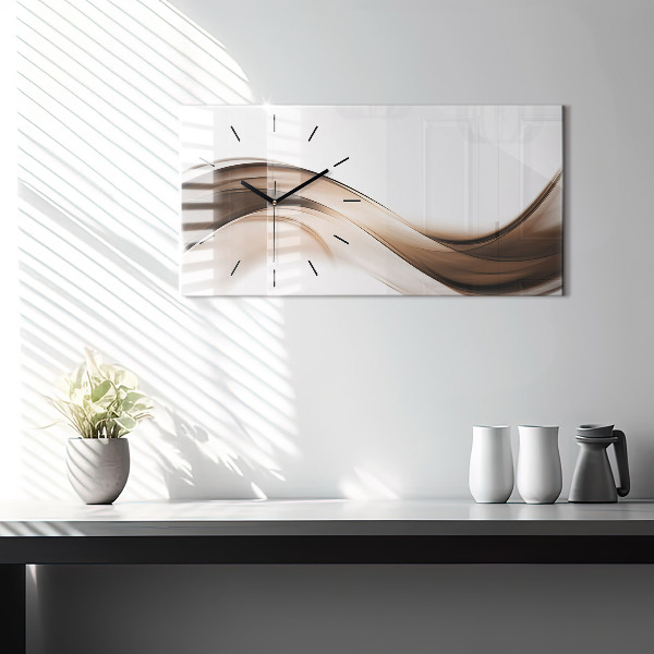 Glass wall clock rectangular Abstraction line