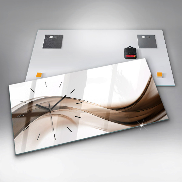 Glass wall clock rectangular Abstraction line