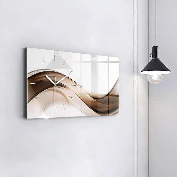 Glass wall clock rectangular Abstraction line