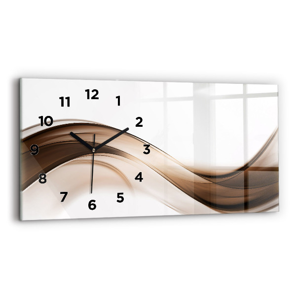 Glass wall clock rectangular Abstraction line